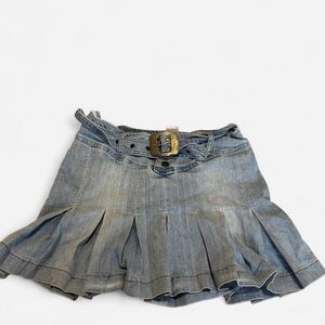 Lovely Girl Y2K Chic Blue Denim Mini Skirt with Belt